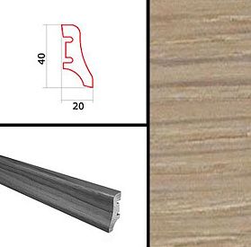 Плинтус Barlinek шпонированный 2200х40х20 мм Дуб белый матовый лак, 1 м.п.